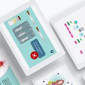 Visual presentation design on importance of vaccination; "Project Imuno". Design, Traditional illustration, and Education project by Klara Škrlec - 11.17.2021