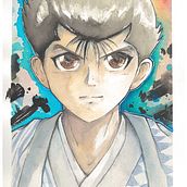 Mugshot Manga Yusuke Urameshi. Een project van Traditionele illustratie, Aquarelschilderen y Manga van le_sousmarin - 18.11.2021