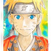 Mugshot Heros Naruto Uzumaki. Een project van Traditionele illustratie, Aquarelschilderen y Manga van le_sousmarin - 18.11.2021