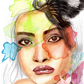 Mon projet du cours : Portrait illustré à l’aquarelle. Un proyecto de Ilustración tradicional, Bellas Artes, Pintura, Dibujo, Pintura a la acuarela, Dibujo de Retrato y Dibujo artístico de Lydie MARTY - 18.11.2021