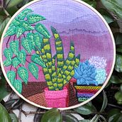 Meu projeto do curso: Introdução ao bordado botânico. Embroidery project by Aline Cortes - 11.18.2021