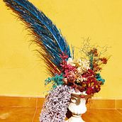 Mi diseño de centro con flores secas. Moulin Rouge    . Projekt z dziedziny Projektowanie wnętrz, Architektura krajobrazu,  Dekoracja wnętrz, DIY, Kompoz i cje kwiatowe i botaniczne użytkownika Nayra Figueroa Carrión - 16.11.2021