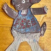 Barney - sketches and collage to do a final painting. Design, Traditional illustration, Fine Arts, Painting, Creativit, Creating with Kids, and Sketchbook project by inge.lederer - 11.20.2021