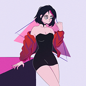 Gothic girl. Traditional illustration, Character Design, Color Theor, Digital Drawing, and Drawing project by JorWill GS - 11.20.2021