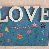 Cuadro Love en acrílico. Traditional illustration project by María Clares - 05.10.2021