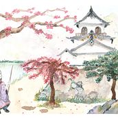 Project watercolor Illustration with Japanese Influence - Heian Girl in Japan . Traditional illustration, Drawing, and Watercolor Painting project by l0tte - 11.20.2021