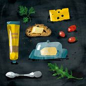 Breakfast (Texture Creation for Digital Illustration in Photoshop). Traditional illustration project by Davydenko Aleksandra - 11.21.2021
