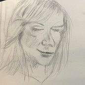Il mio progetto del corso: Ritratto su blocco da disegno: esplora il volto umano. Sketching, Drawing, Portrait Drawing, Artistic Drawing, and Sketchbook project by Ruth Chotiner - 11.21.2021