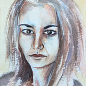 My project in Artistic Portrait with Watercolors course. Fine Arts, Painting, Watercolor Painting, and Portrait Drawing project by mag_mil - 11.23.2021