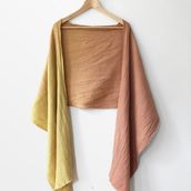 My project in Natural Dyeing of Textiles with Plants course - Ombre-Scarf dyed with Avocado and Goldenrod. Arts, Crafts, Upc, cling, Textile D, and eing project by Ania Grzeszek - 11.23.2021