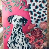 Dalmatian painting with oil colors. Painting, and Oil Painting project by Arta - 11.23.2021