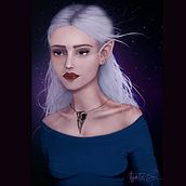 My project in Digital Fantasy Portraits with Photoshop course. Traditional illustration, Drawing, Digital Illustration, Portrait Drawing, Digital Drawing, and Digital Painting project by Agate - 11.20.2021