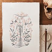 Ilustraciones caligráficas. Un proyecto de Caligrafía, Ilustración tradicional y Diseño de KOUS - 25.11.2021