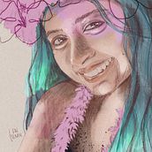 Portrait illustré façon Elena Garnu. Traditional illustration, Vector Illustration, Digital Illustration, and Portrait Drawing project by faimano - 11.25.2021