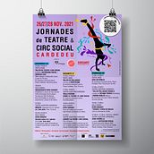 Cartell Jornades de teatre i circ social de Cardedeu dies 26, 27 i 28 de Novembre 2021. Traditional illustration, Design, Poster Design, Graphic Design, Events, Vector Illustration, Drawing, Digital Illustration, and Advertising project by Raquel Vergara Pizarro - 11.04.2021