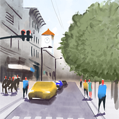 Pito's Street in Adobe Fresco. Artes plásticas, Pintura em aquarela, Ilustração arquitetônica, Desenho digital, e Pintura digital projeto de Vera Lalyko - 26.11.2021