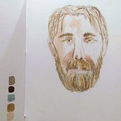 My First Try Of Portrait-My project in Watercolor Portrait Sketchbook course. Painting, Watercolor Painting, Portrait Drawing, and Sketchbook project by Mary Kappatou - 11.26.2021