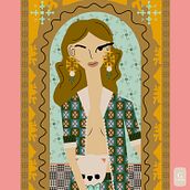 Elle rêve. Un proyecto de Ilustración tradicional, Ilustración vectorial, Dibujo y Diseño para Redes Sociales de Gabriela Cruz - 27.11.2021