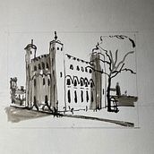 My project in Architectural Sketching with Watercolor and Ink course. Sketching, Drawing, Watercolor Painting, Architectural Illustration, Sketchbook & Ink Illustration project by hughtango1415 - 11.28.2021