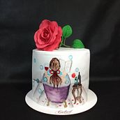 Torta pintada a mano.  project by Edith Canto - 11.28.2021