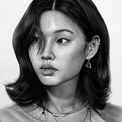 Project of Hoyeon Jung. Portrait made by using chalcography technique in a digital way . Traditional illustration, Drawing, Digital Illustration, and Portrait Drawing project by Marco Panarese - 10.21.2021