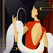 My project in Art Deco Style for Digital Illustration course. Un projet de Illustration traditionnelle, Beaux Arts, Conception d'affiches et Illustration numérique de Jia Qi Lee - 28.11.2021