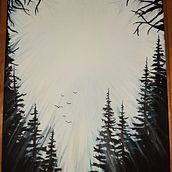 Forêt d'hiver à l'acrylique . Traditional illustration, Painting, Acr, and lic Painting project by Catherine - 01.27.2021