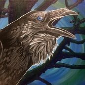 Raven Painting. Acr, lic Painting, and Painting project by ashley_hefner - 11.29.2021