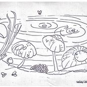 Mushroom and flies. Traditional illustration, and Children's Illustration project by claudia regina - 11.30.2021