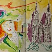 Aquarellsketching, Kölner Dom. Sketchbook projeto de Karin - 30.11.2021