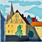 My project in Architectural Illustration: Capture a City’s Personality course. Een project van Traditionele illustratie, Architectuur,  Tekening, Digitale illustratie y  Architecturale illustratie van Jungkunz Thomas - 30.11.2021