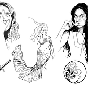 Tattoo idea developement. Desenho de tatuagens projeto de Jade - 01.12.2021