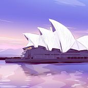 Sydney opera house. Traditional illustration, and Painting project by Nafi D - 11.24.2021