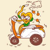 Riding to lose the oranges.. Traditional illustration, and Character Design project by norasriniworn - 12.01.2021