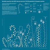 Mortality caused by road traffic injury - My project in Data Visualization and Information Design: Create a Visual Model course. Information Design, Interactive Design & Infographics project by Natalia Kiseleva - 11.25.2021