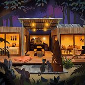 Puketui Air BnB in Taupo, NZ. Un progetto di Illustrazione tradizionale, Illustrazione digitale e Arte concettuale di sueattwood23 - 03.12.2021