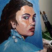 My project in Expressive Oil Portraiture: Explore the Alla Prima Technique course. Fine Arts, Painting, and Oil Painting project by Elizabeth Sharma-Shimek - 12.04.2021