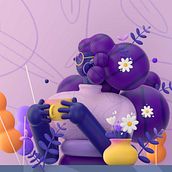 Coffee with Nature: My Project in Bring Playful 3D Illustrations to life.. Un progetto di Illustrazione tradizionale, 3D, Illustrazione digitale e Modellazione 3D di jamoora - 03.12.2021