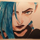 Il mio progetto del corso: Ritratto ad acquerello a partire da una fotografia (Jinx). Traditional illustration, Watercolor Painting, and Portrait Drawing project by june21 - 11.28.2021