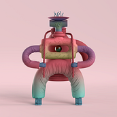 My project for Laurie Rowan's Domestika course. 3D, Animation, Character Design, 3D Modeling, 3D Character Design, and 3D Design project by tristan_chesselet - 12.05.2021