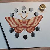 Infinity Moth. Un proyecto de Pintura a la acuarela e Ilustración tradicional de kraftykatt.studios - 04.12.2021