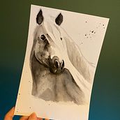 Horse - monochrome. Painting project by Eline Kemp - 12.05.2021
