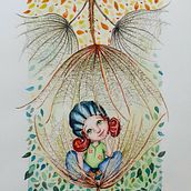 Flower from my soul. Projekt z dziedziny Trad, c, jna ilustracja,  R, sunek i Malowanie akwarelą użytkownika Iulia Livia Tsamuris - 06.12.2021