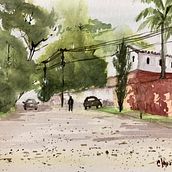 Meu projeto do curso: Criação de paisagem contemporânea em aquarela. Fine Arts, and Watercolor Painting project by Cláudia Garcia - 12.06.2021