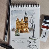 My project in Watercolor Travel Journal course. Traditional illustration, Watercolor Painting, Architectural Illustration, and Sketchbook project by Nadezhda Vladimirova - 12.04.2021