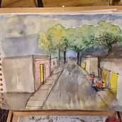 My project in Architectural Sketching with Watercolor and Ink course. Sketching, Drawing, Watercolor Painting, Architectural Illustration, Sketchbook & Ink Illustration project by Theresa A. - 12.07.2021