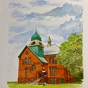 Oklahoma State University – Old Central. Watercolor Painting project by Errick Braggs - 12.07.2021