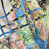 Growing Kansha (appreciation), block printed and hand painted paper, cardboard and fabric.. Un proyecto de  de ashleyrodriguezreed - 08.12.2021