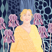 Esther y sus flores. Traditional illustration project by lura.jimenez.ga - 10.22.2021