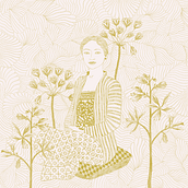 La joven javanesa llena de texturas. Traditional illustration project by lura.jimenez.ga - 12.07.2021